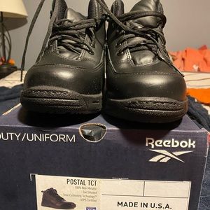 Men’s 9W Black Reebok Hightop Work shoes CP8375.  Approved for USPS. Never worn.